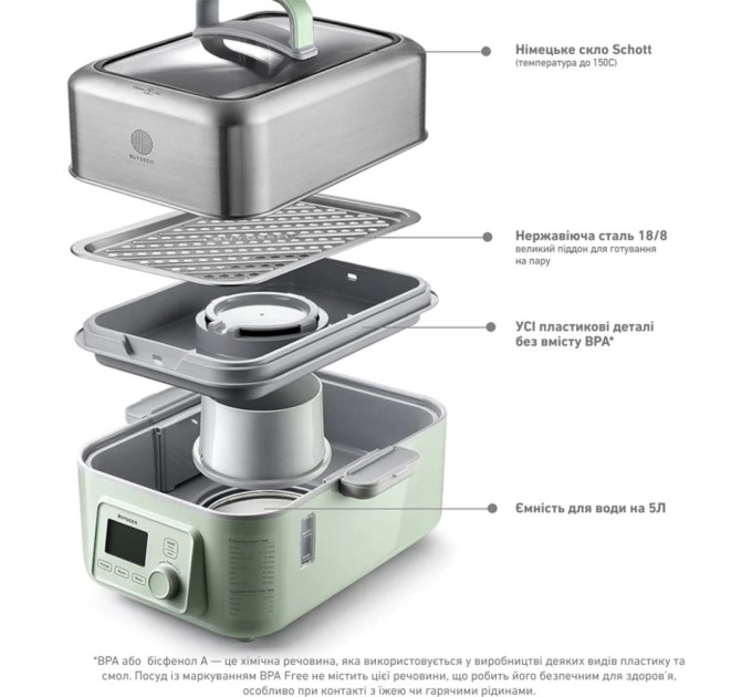 Пароварка Buydeem G564 Cozy Greenish (G564-CG/EU)