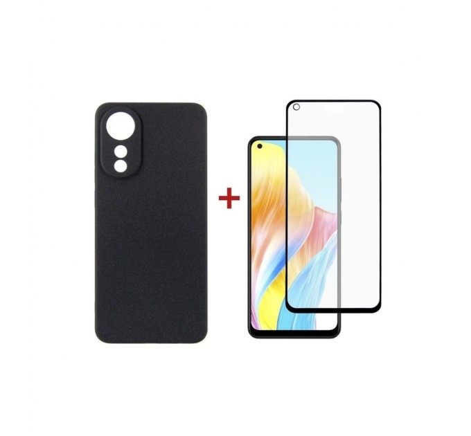 Чохол до мобільного телефона Dengos Kit for OPPO A78 4g case + glass (Black) (DG-KM-03)