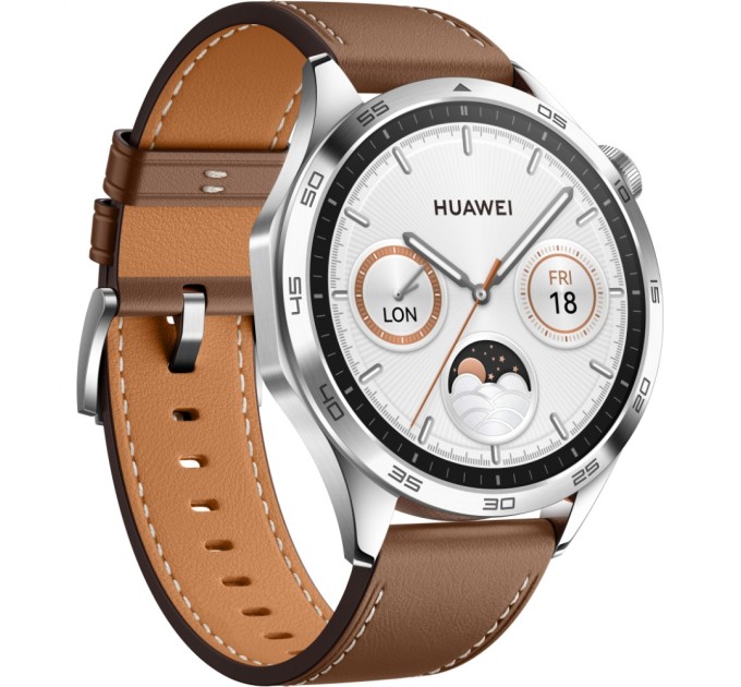 Смарт-годинник Huawei WATCH GT 4 46mm Classic Brown Leather (55020BGW)