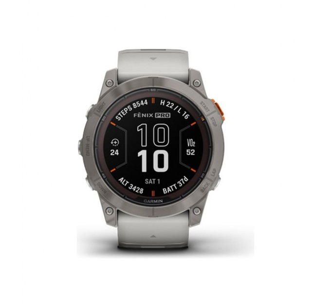 Смарт-часы Garmin fenix 7X Pro Sapph Sol, Ti w/Gray/Orange Band, GPS (010-02778-15)