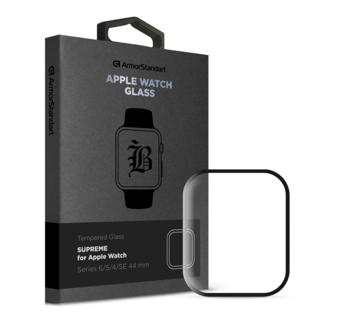 Скло захисне Armorstandart Supreme Black Icon Apple Watch Series 6/5/4/SE 44 mm (ARM77083)