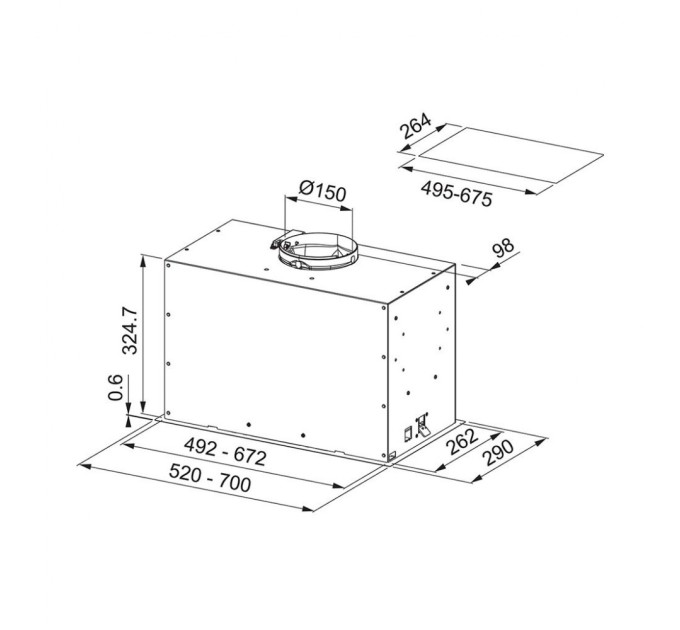 Вытяжка кухонная Franke FBFE BK MATT A52 (305.0665.364)