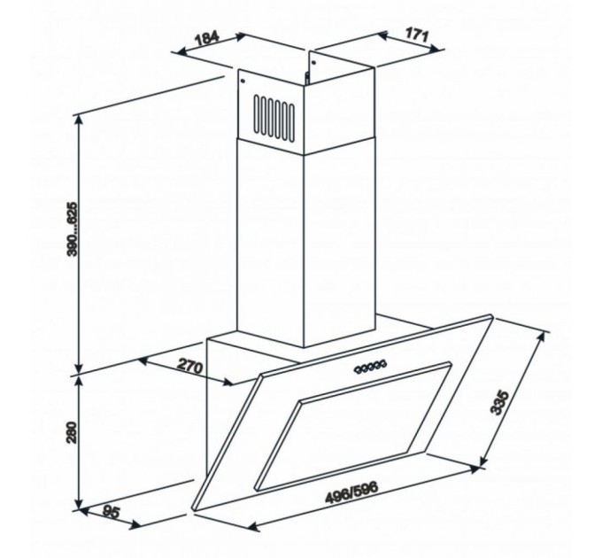 Витяжка кухонна Eleyus VERTICAL 700 60 BL (VERTICAL70060BL)