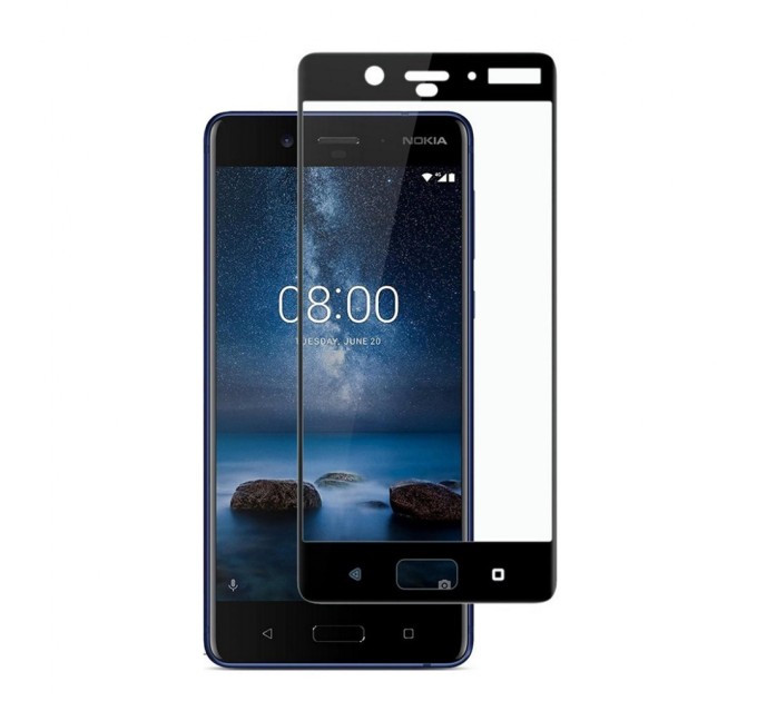 Стекло защитное PowerPlant Full screen Nokia 8 Black (GL605224)