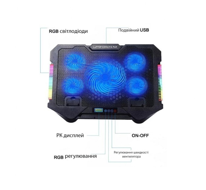 Подставка для ноутбука XoKo NST-051 RGB Black (XK-NST-051RGB-BK)