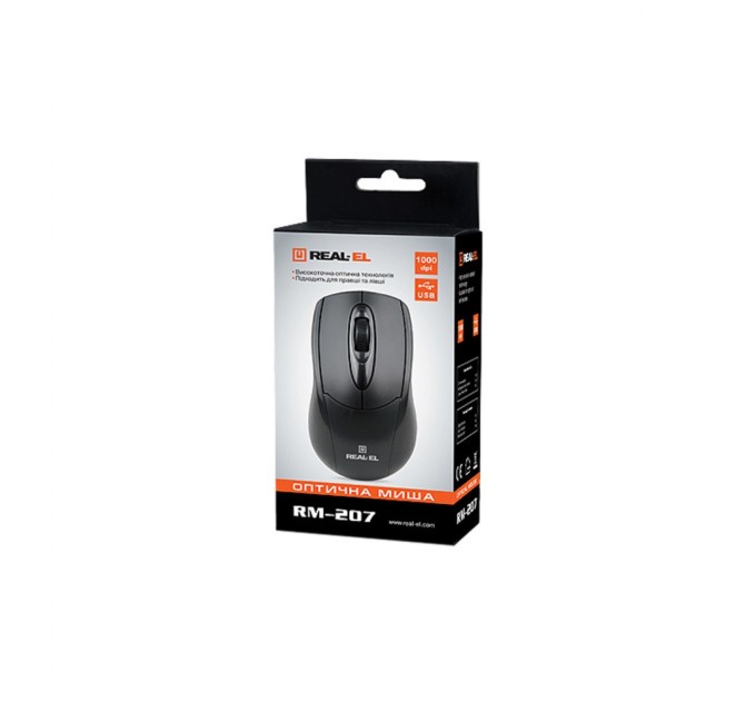 Мишка REAL-EL RM-207, USB, black