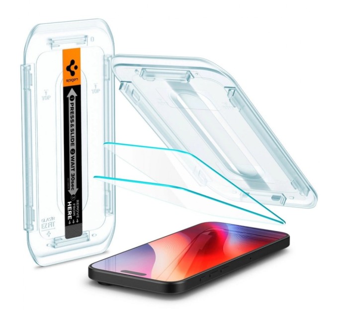 Скло захисне Spigen iPhone 16 Pro Glas.tR EZ Fit (2 Pack) (AGL07928)