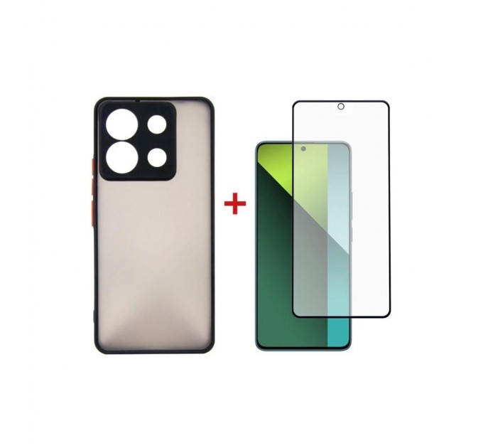 Чохол до мобільного телефона Dengos Kit for Xiaomi Redmi Note 13 Pro 5G case + glass (Black) (DG-KM-68)