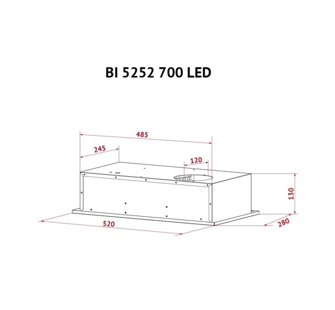 Витяжка кухонна Perfelli BI 5252 WH 700 LED