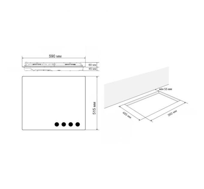 Варочна поверхня Eleyus IMPREZA 60 BL CF