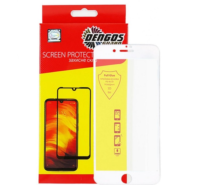 Скло захисне Dengos 5D iPhone 7/8 Plus white (TGFG-36)