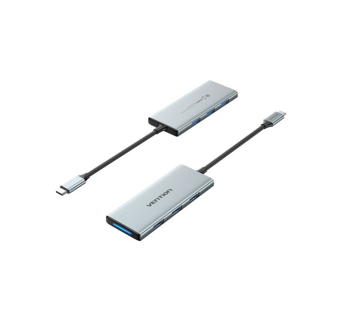 Концентратор Vention USB 3.1 Type-C to HDMI/USB 3.0x3/SD/TF/PD 100W 7-in-1 (TOPHB)