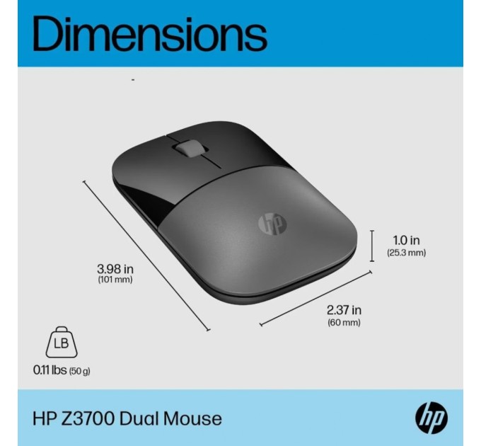 Мишка HP Z3700 Dual Wireless/Bluetooth Silver (758A9AA)