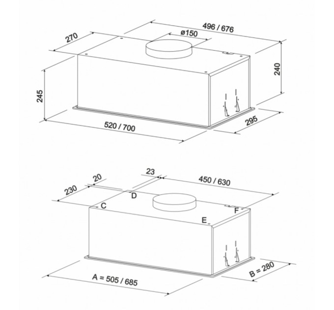 Витяжка кухонна Eleyus NAVIS 1200 LED 52 BL