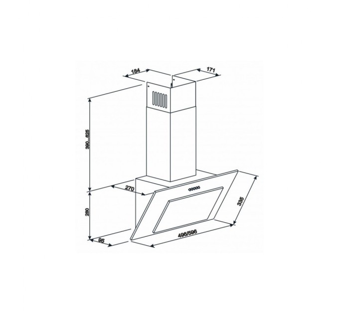 Витяжка кухонна Eleyus VERTICAL 1000 50 BL