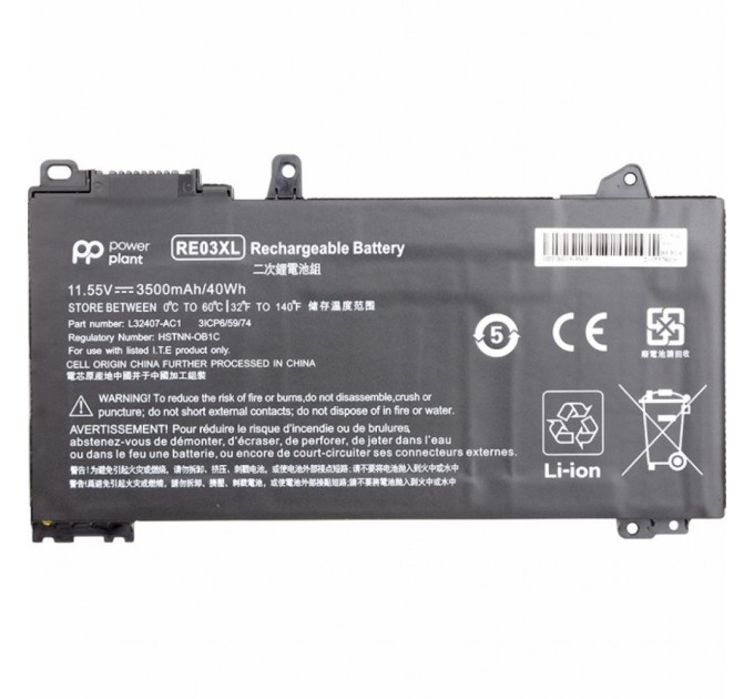 Акумулятор до ноутбука HP ProBook 440 G6 (RE03XL, HSTNN-0B1C) 11.55V 3500mAh PowerPlant (NB461509)