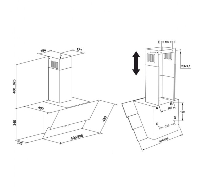 Витяжка кухонна Eleyus FENIX 1200 LED 60 BG