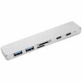 Концентратор PowerPlant Type-C - HDMI 4K, USB 3.0, USB Type-C, SD, microSD (CA911684)