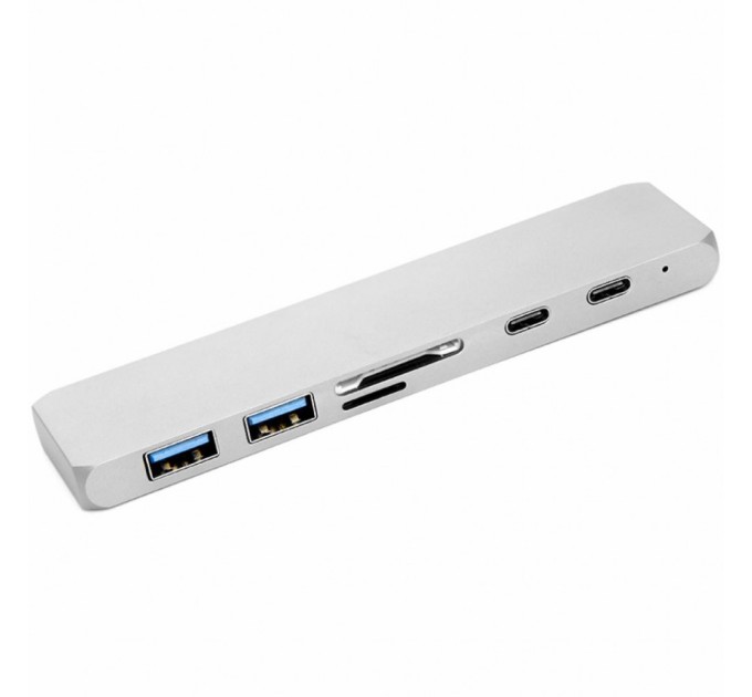 Концентратор PowerPlant Type-C - HDMI 4K, USB 3.0, USB Type-C, SD, microSD (CA911684)