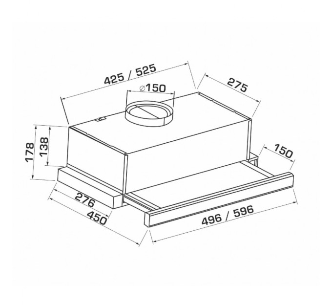 Витяжка кухонна GRANADO Telde 602-700 white (GCH226255)