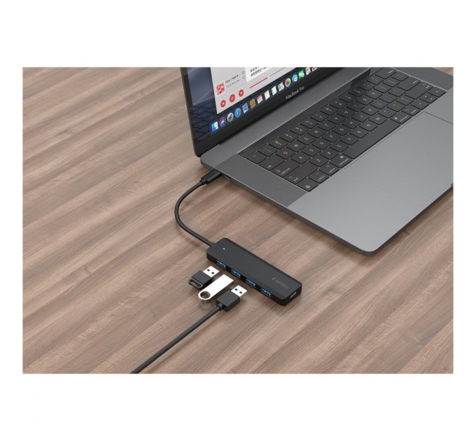 Концентратор Gembird 4 ports USB 3.1,USB-C, USB-C PD (UHB-CM-U3P4P-01)