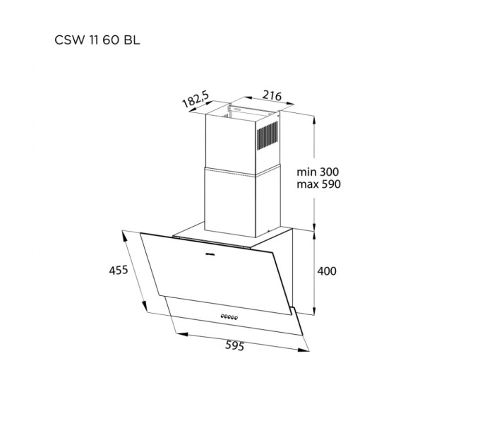 Витяжка кухонна Pyramida CSW 11 60 BL