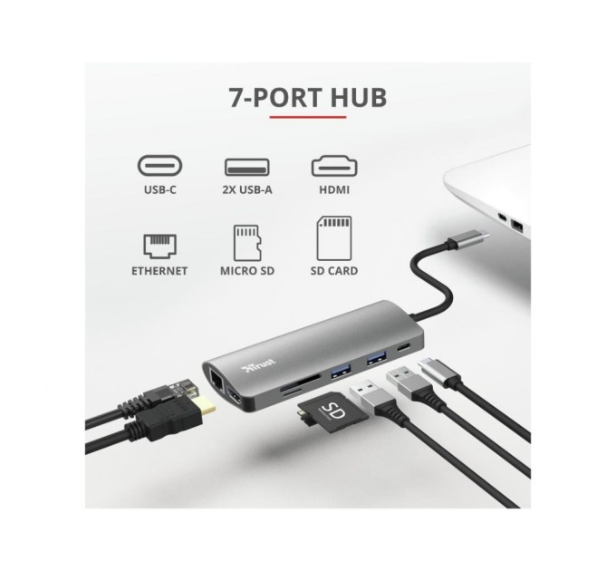 Концентратор Trust DALYX 7-IN-1 USB-C ALUMINIUM (23775_TRUST)