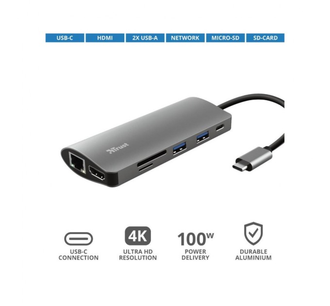 Концентратор Trust DALYX 7-IN-1 USB-C ALUMINIUM (23775_TRUST)