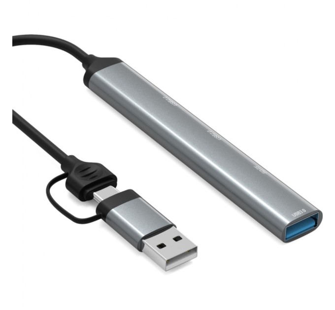 Концентратор Dynamode 5-in-1 USB Type-C/Type-A to 1хUSB3.0, 2xUSB 2.0, card-reader SD/MicroSD (DM-UH-514)