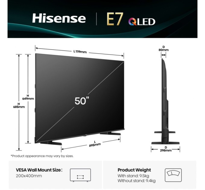 Телевізор Hisense 50E7Q