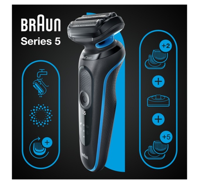 Електробритва Braun Series 5 51-B4650cs BLACK / BLUE