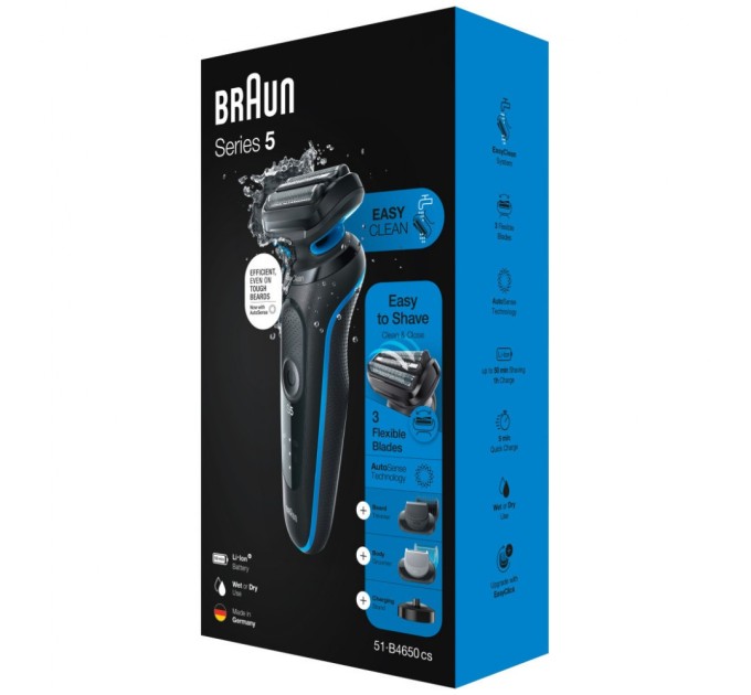 Електробритва Braun Series 5 51-B4650cs BLACK / BLUE