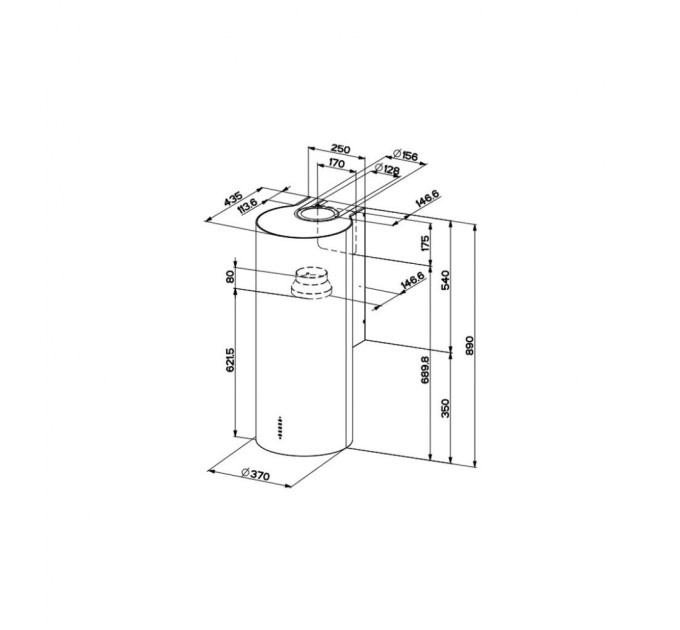 Витяжка кухонна Faber CYLINDRA PLUS WH GLOSS (CYLINDRAPLUSWHGLOSS)