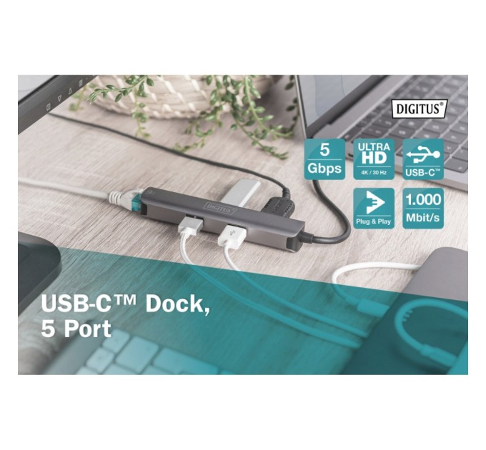 Концентратор Digitus USB-C 5 Port (DA-70892)