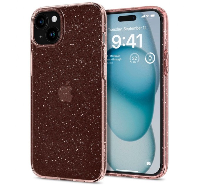 Чохол до мобільного телефона Spigen Apple iPhone 15 Liquid Crystal Glitter Rose Quartz (ACS06789)