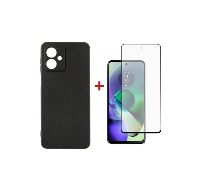 Чохол до мобільного телефона Dengos Kit for Motorola G54 case + glass (Black) (DG-KM-50)