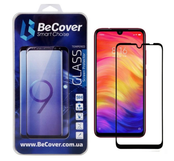 Скло захисне BeCover Full Glue & Cover Xiaomi Redmi Note 7 Black (703190)