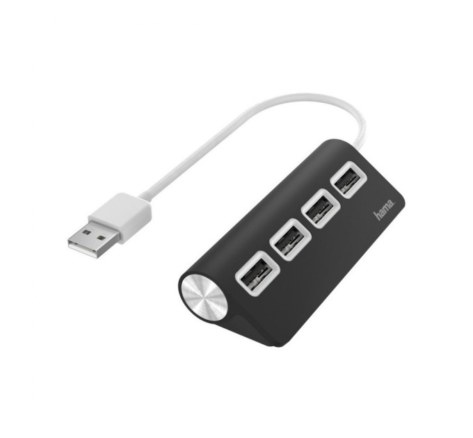 Концентратор Hama 4 Ports USB 2.0 Black/White (00200119)