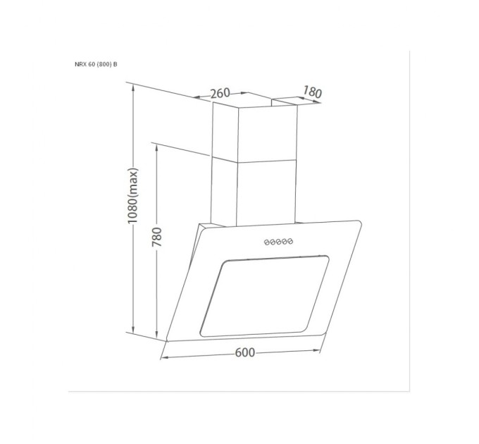 Витяжка кухонна Pyramida NRX 60 (800) B GBL