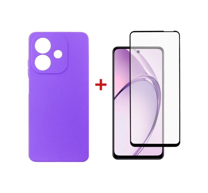 Чохол до мобільного телефона Dengos Oppo A3X Carbon + glass (Purple) (DG-KM-124)