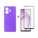 Чохол до мобільного телефона Dengos Oppo A3X Carbon + glass (Purple) (DG-KM-124)