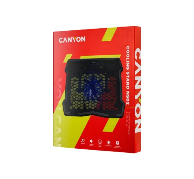 Підставка до ноутбука Canyon NS02, 10-15.6 laptop, single fan with 2x2.0 USB hub (CNE-HNS02)