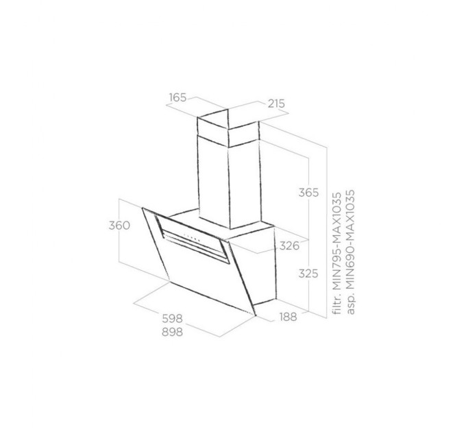 Витяжка кухонна Elica SHEEN-S BL/A/60