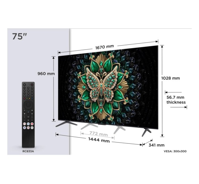 Телевізор TCL 75C6K