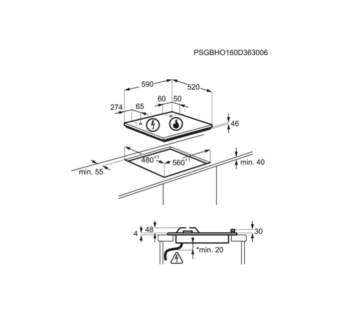 Варочна поверхня Electrolux GPE 363 RBK (GPE363RBK)