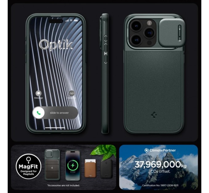 Чохол до мобільного телефона Spigen Apple iPhone 15 Pro Optik Armor MagFit Abyss Green (ACS06739)