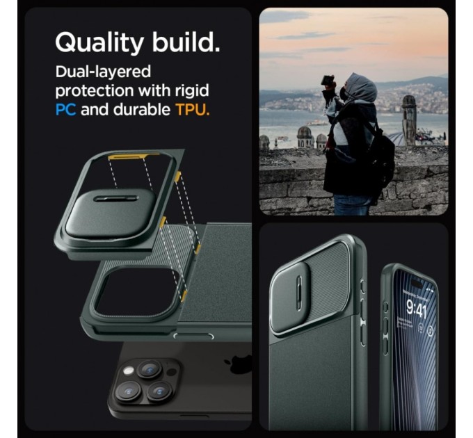 Чохол до мобільного телефона Spigen Apple iPhone 15 Pro Optik Armor MagFit Abyss Green (ACS06739)