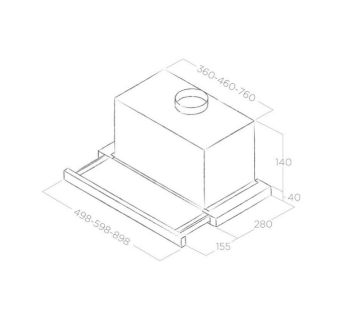 Витяжка кухонна Elica TT14 LUX GRIX/A/60