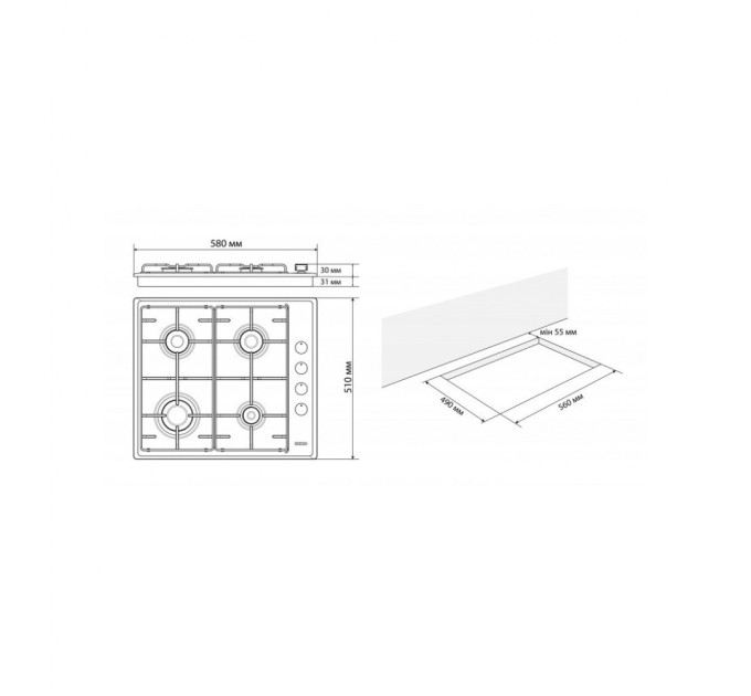 Варочна поверхня Eleyus NOTA 60 WH EF