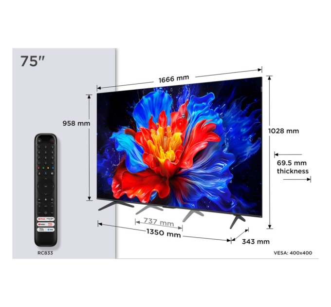 Телевізор TCL 75P8K